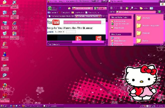 Hello Kitty Puple and Pink Windows Suite For XP