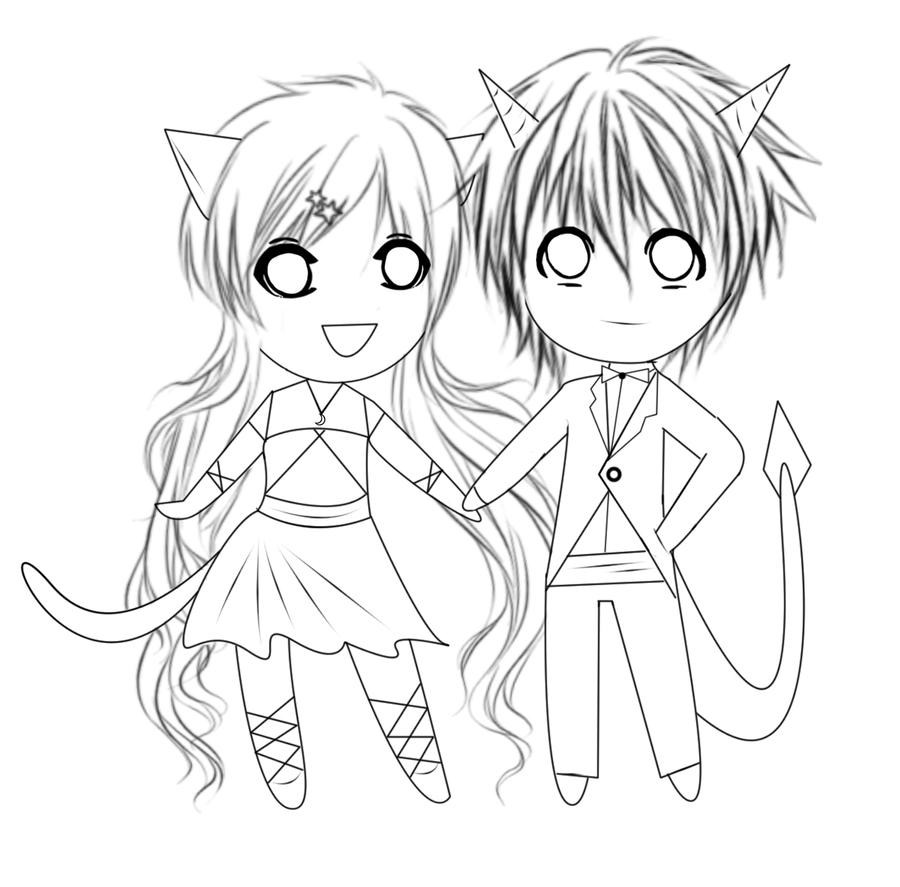 chibi couples coloring pages - photo #31