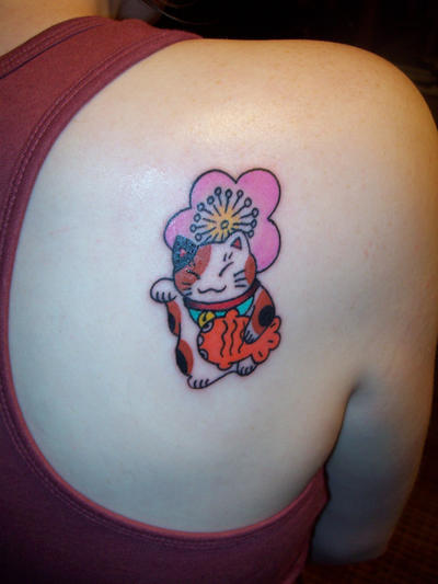 maneki neko tattoo by ~whithersoever on deviantART