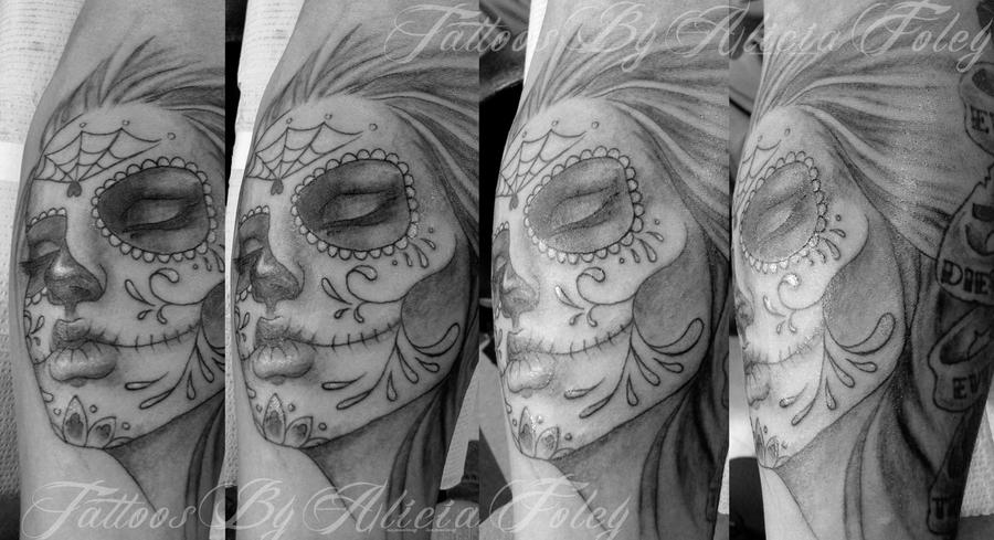 day of dead girl tattoo pictures. for letting me use her tattoo