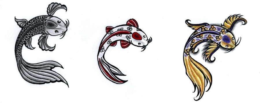 The three Fishees - chest tattoo