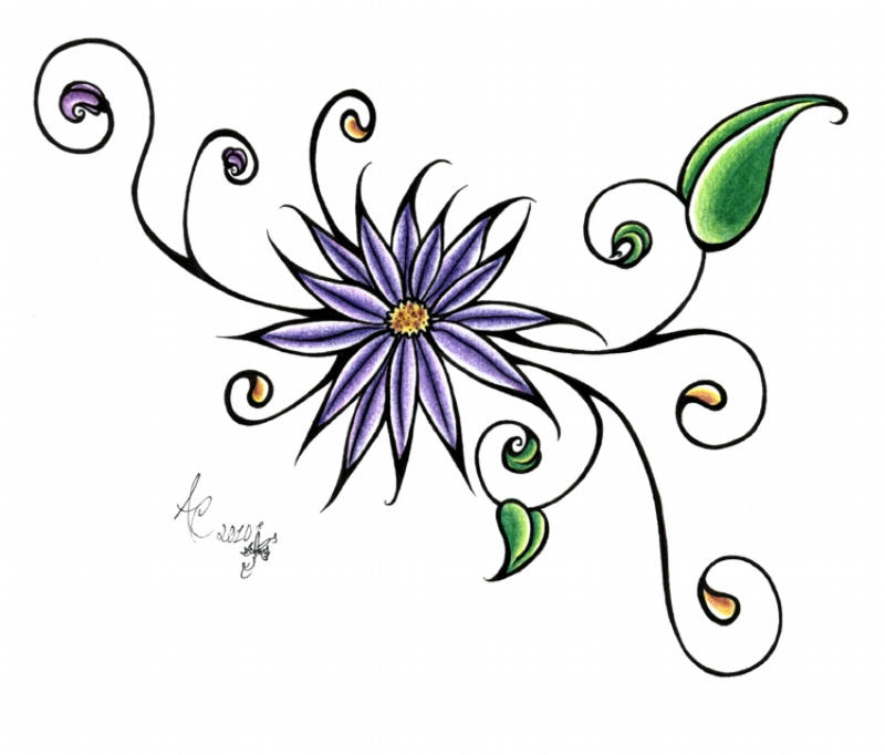 Simple Shoulder Flower Tattoo | Flower Tattoo