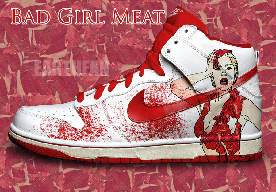 lady gaga meat dress pictures. Lady gaga Meat Dress Nike Dunk