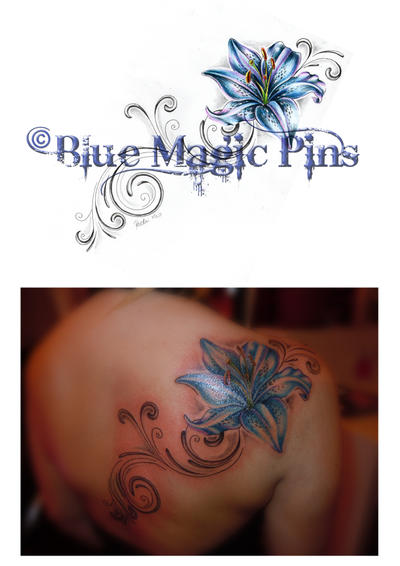 Blue lily | Flower Tattoo
