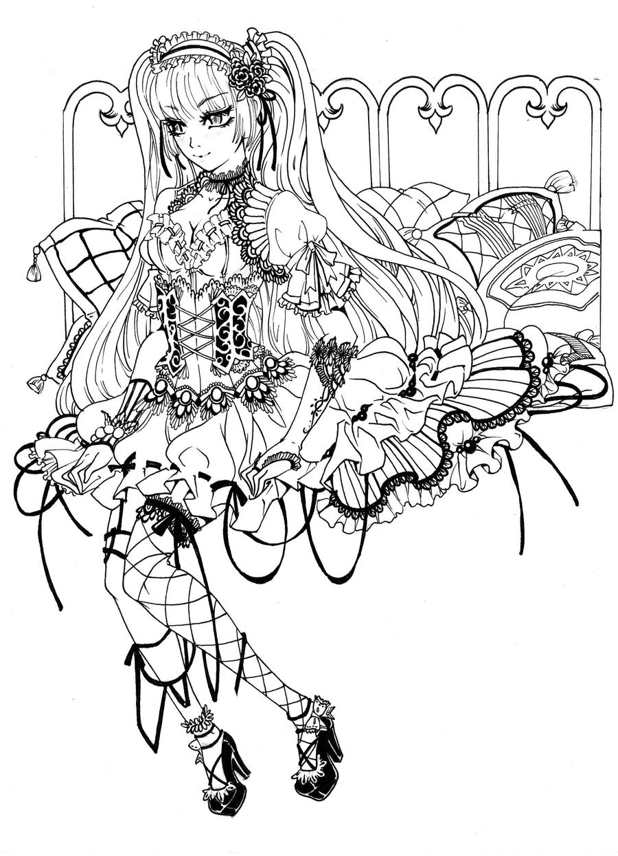 fairies gothic coloring pages - photo #10