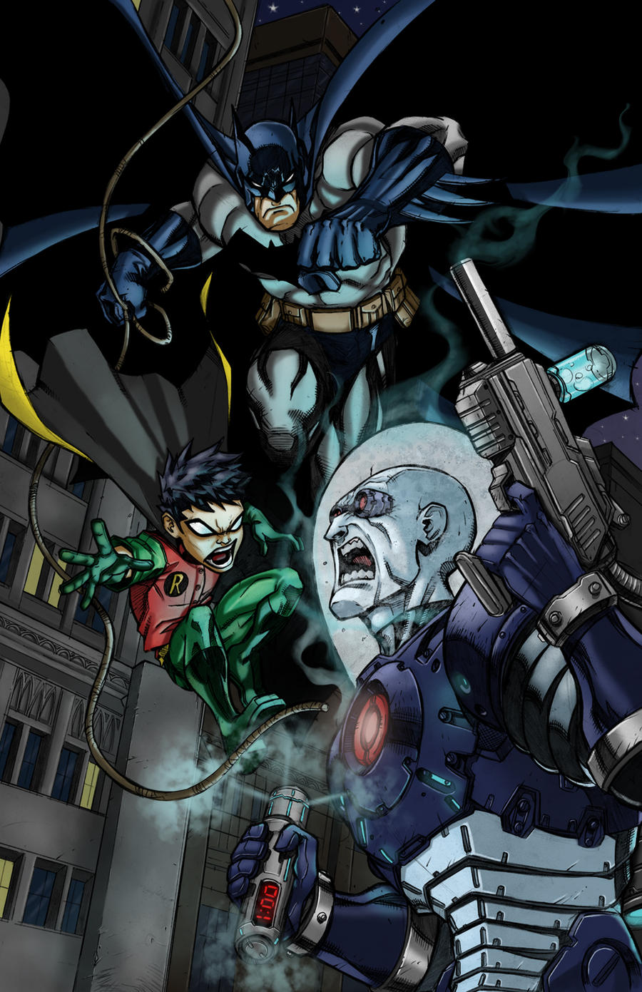 Batman and Robin vs.Mr. Freeze by Jeff-Drylewicz on DeviantArt