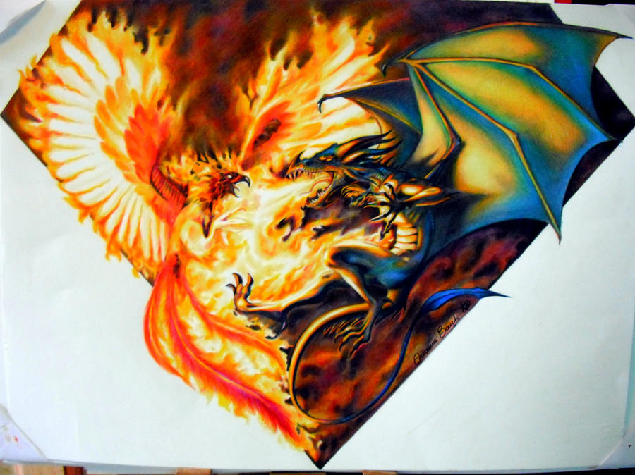 phoenix_vs_dragon_commission_by_aryundom