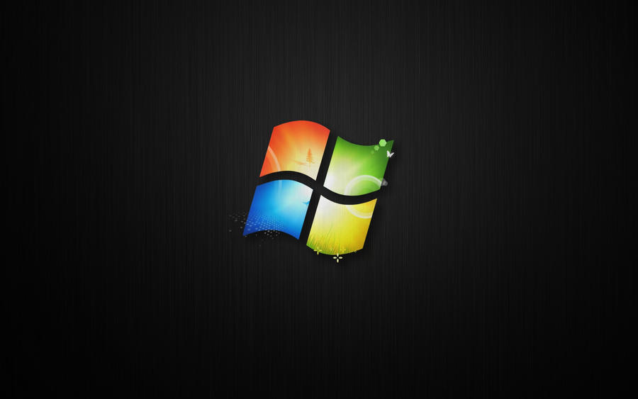 Windows 7 Logo Black Metal Wallpaper HD Download