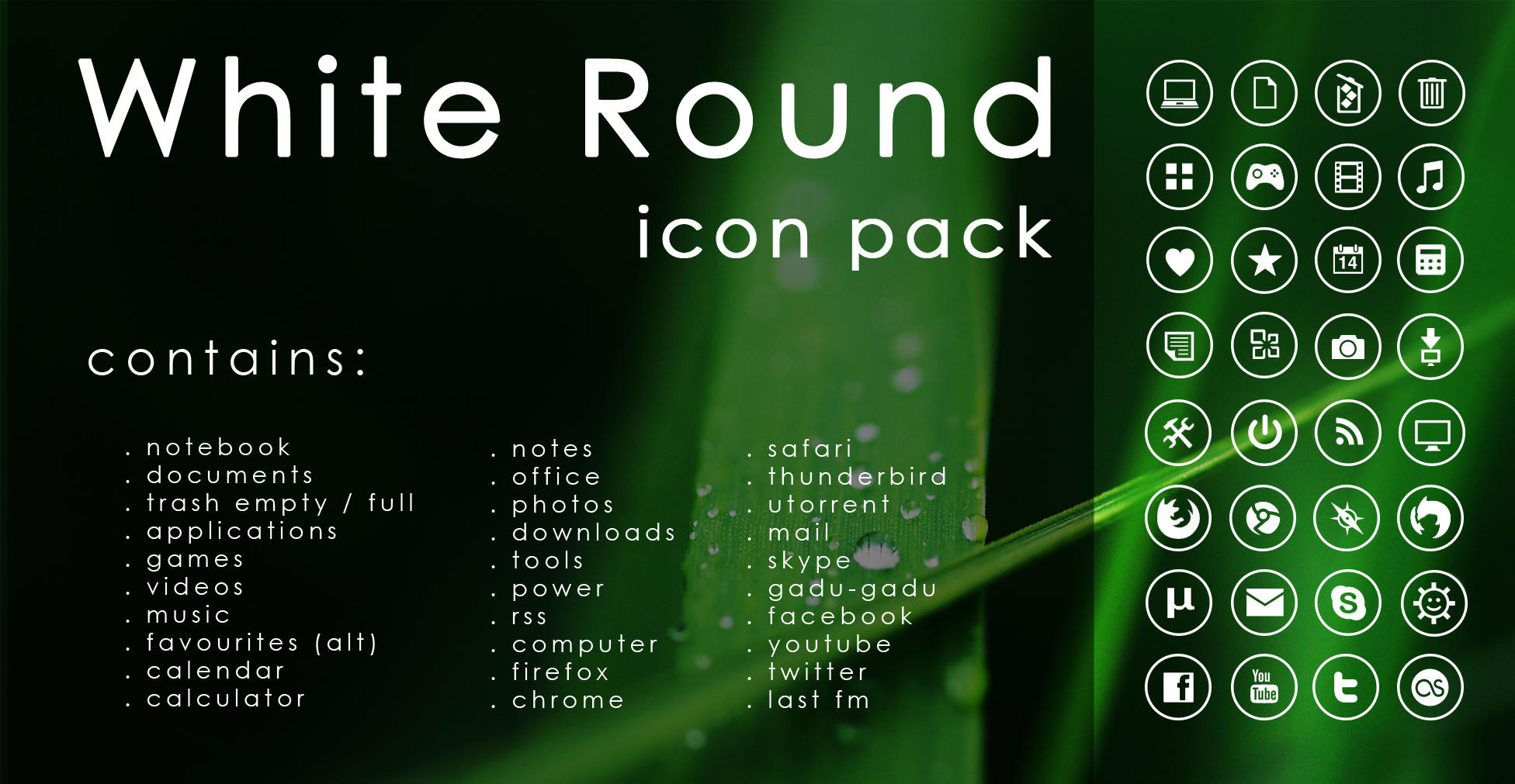 white round icon pack