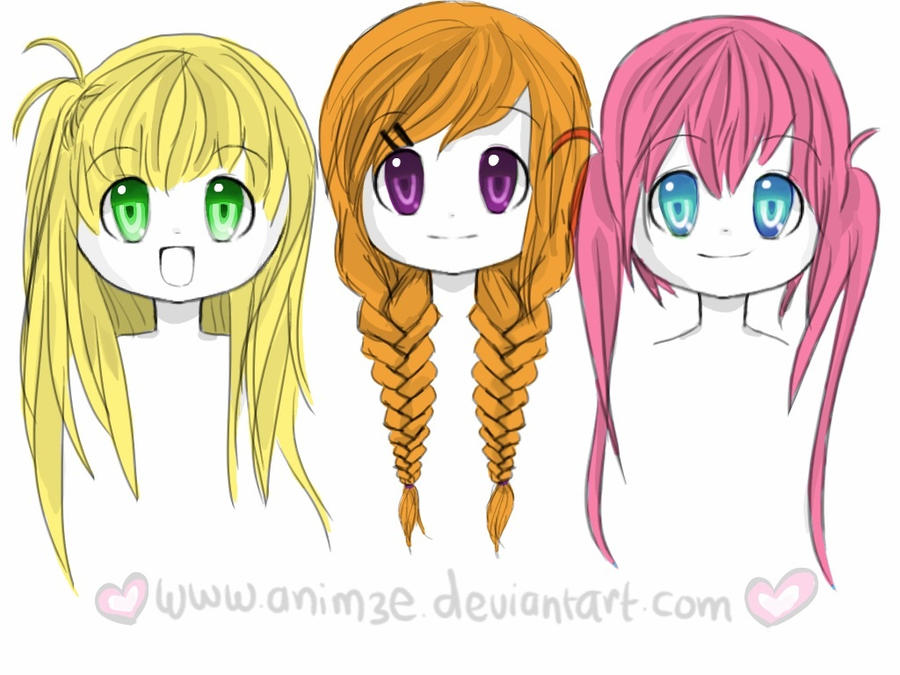 Girl hairstyles by anim3e on DeviantArt