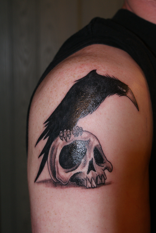 3rd Tattoo: Raven Skull