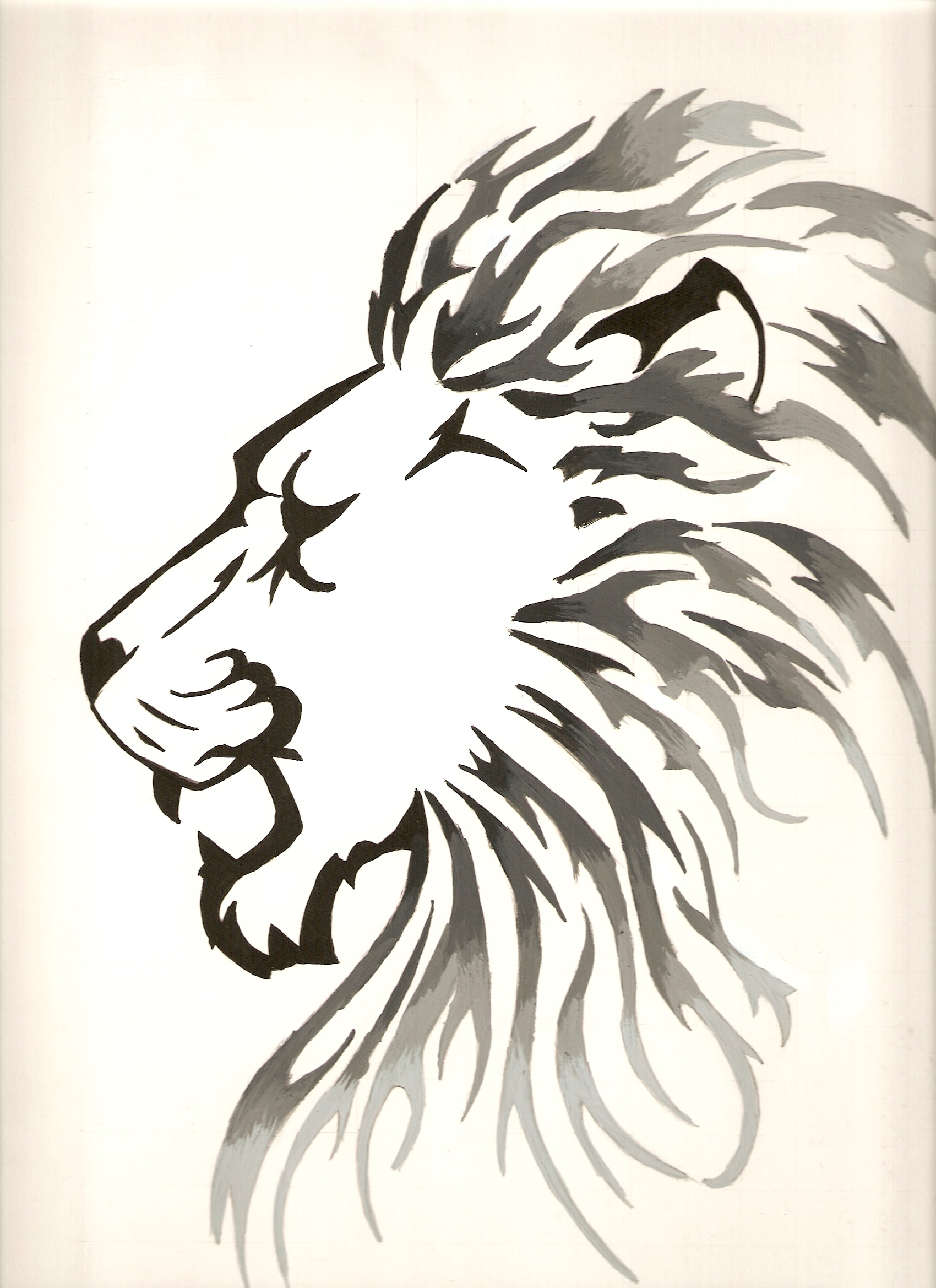 clipart black and white lion - photo #47
