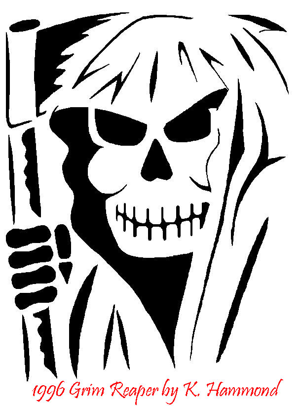 Printable Grim Reaper Pumpkin Stencils