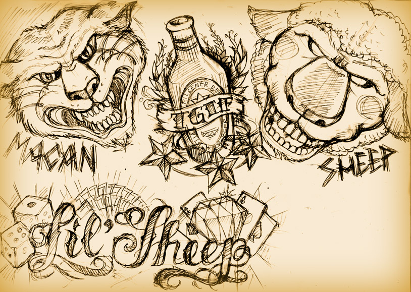 Tiger vs Sheep tattoo sketch by ameli on deviantART