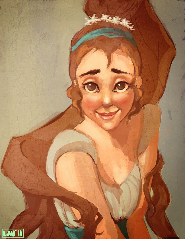Thumbelina portrait illustration