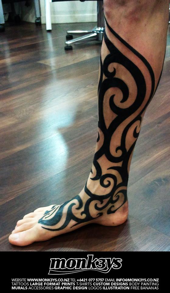 Tribal Leg Tattoo Outline