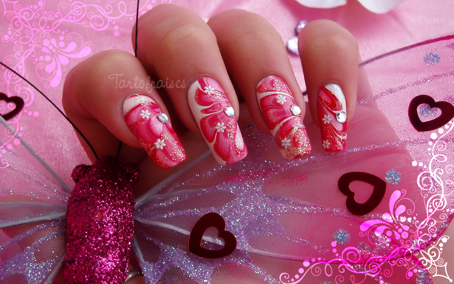 valentine's day nail art