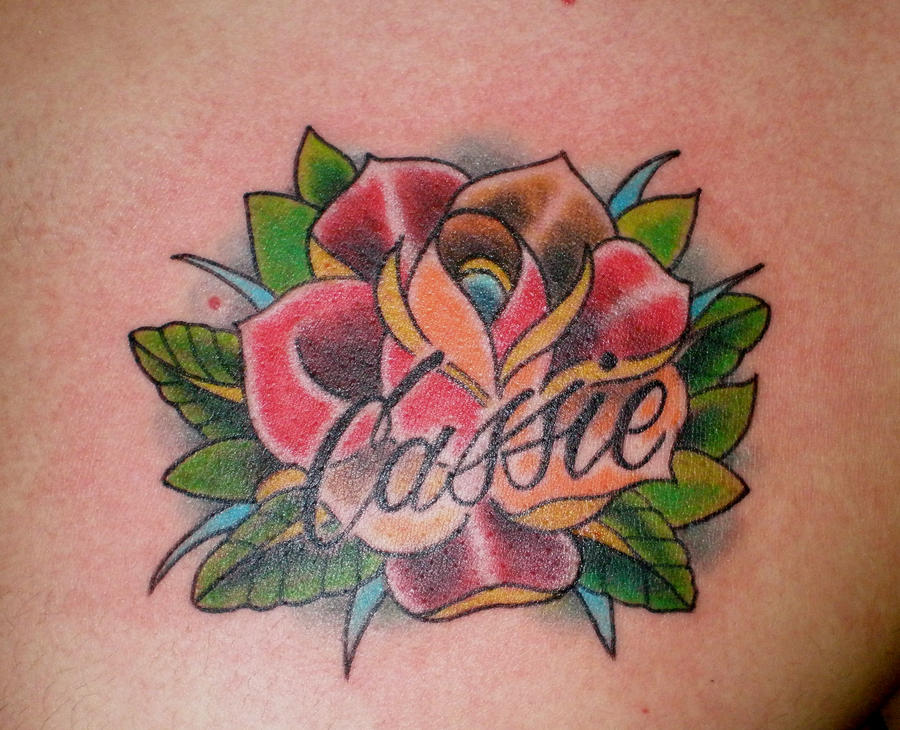 Cassie rose on chest - chest tattoo