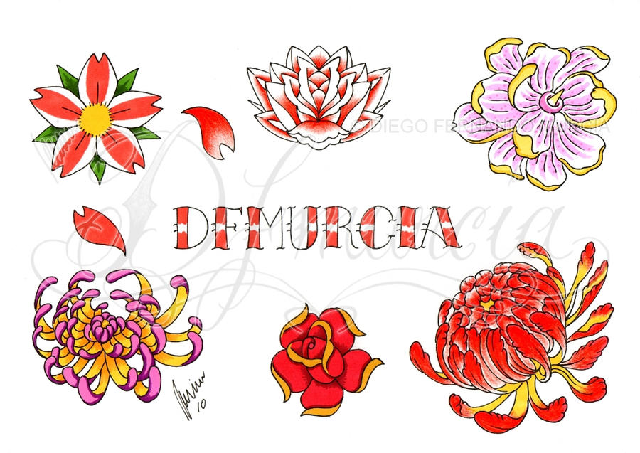 Flowers flash sheet | Flower Tattoo