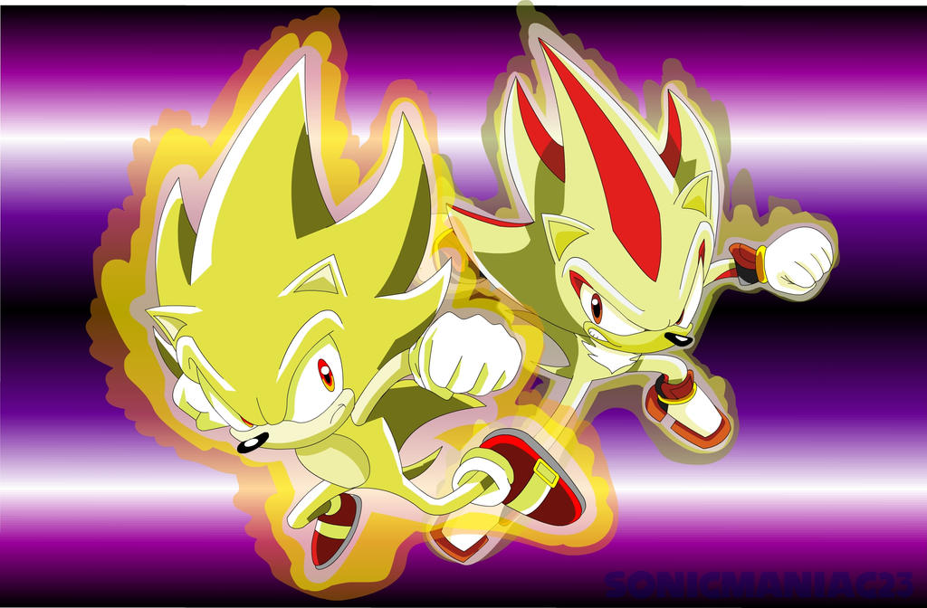 Super Sonic And Super Shadow By Sonicmaniac23 On Deviantart
