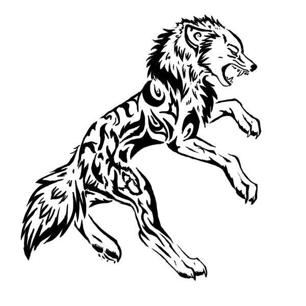 Two Wolf Tribal by ScentofShadows on deviantART shadow tribal tattoos