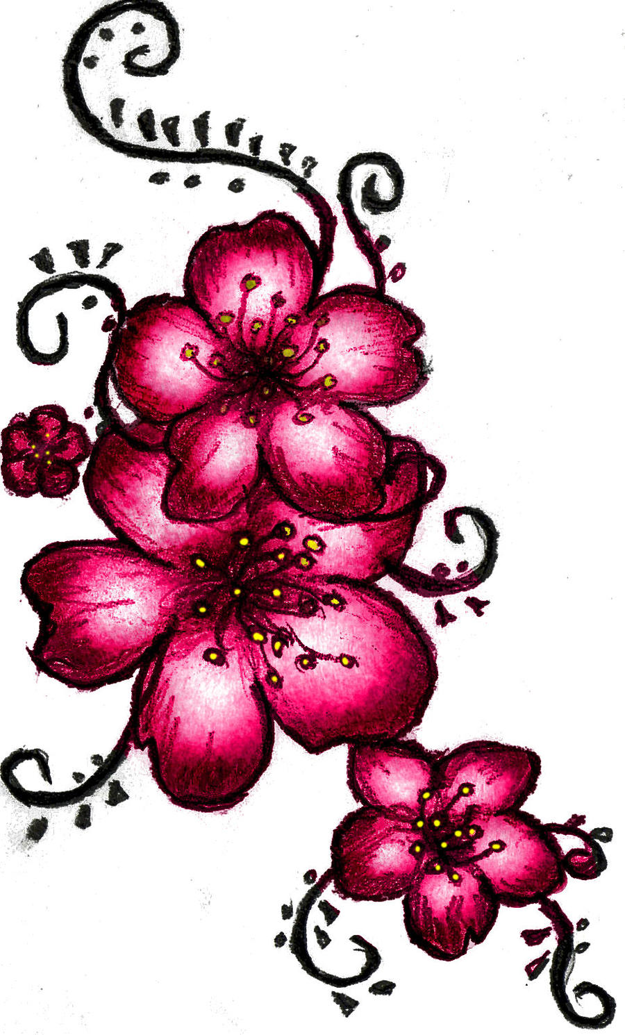 Cherry Blossom Henna Tattoo by