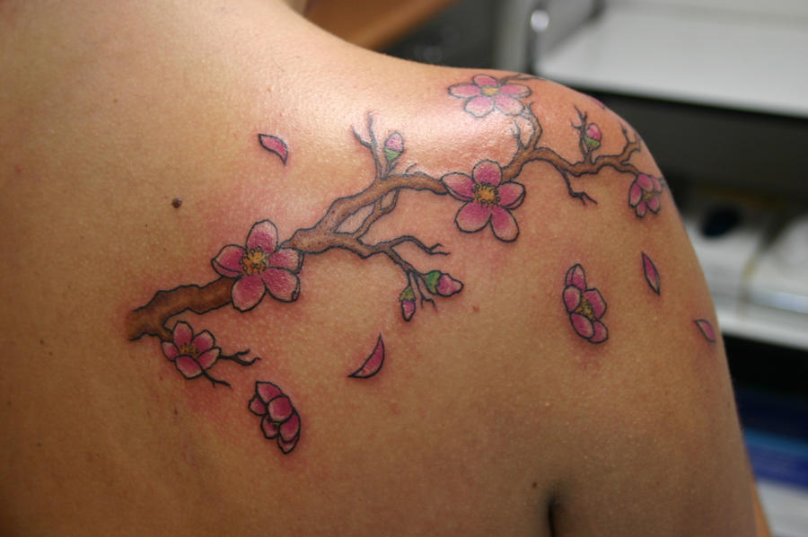 cherry tree tattoos. cherry tree tattoos designs.