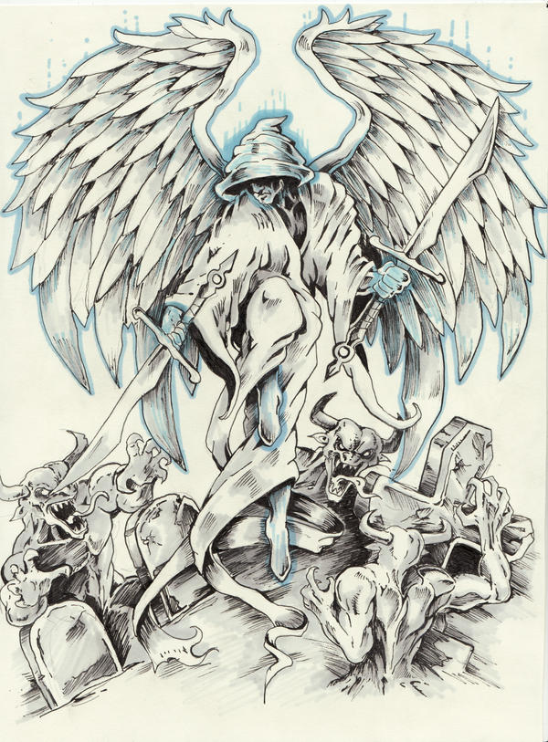 Angel tattoo comission by samurai30 on deviantART