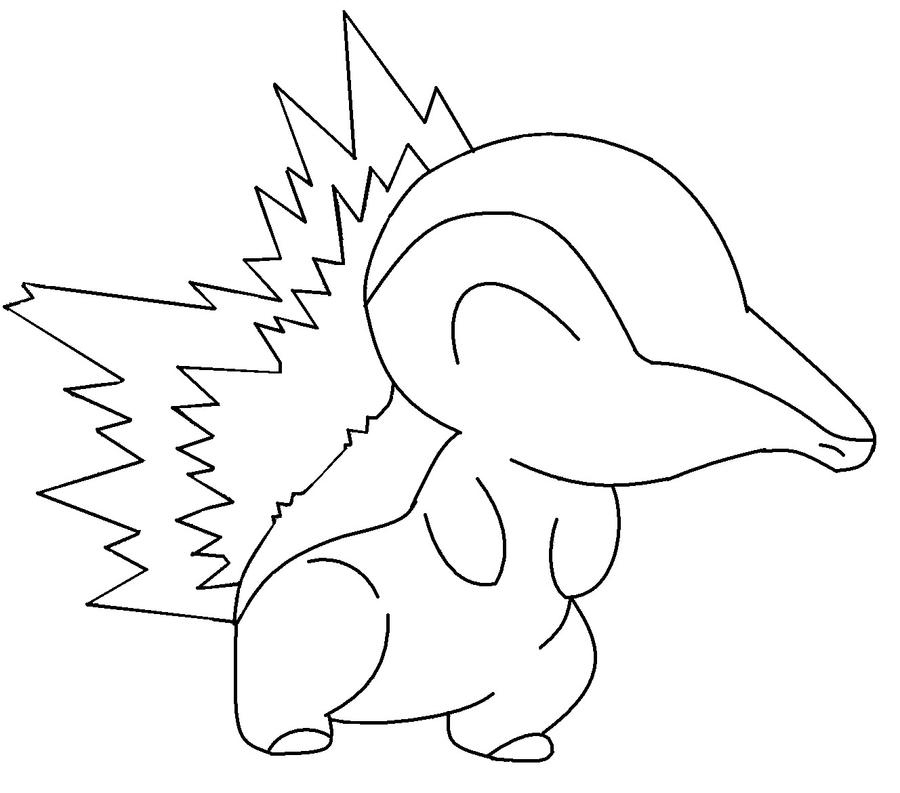 Simple Cyndaquil Coloring Page 