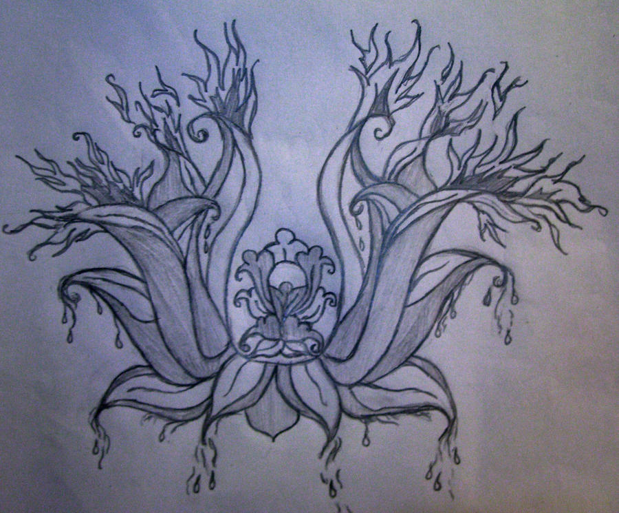 Water V's Flame - Lotus Flower | Flower Tattoo