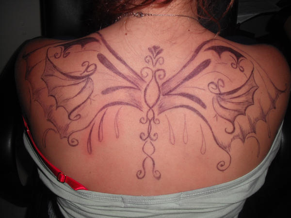 Butterfly Wings Tattoo Drawing by *DarkGirlDrawings on deviantART