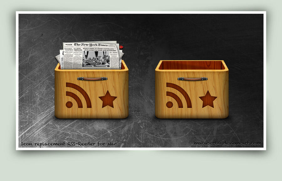 3D wooden tray type full and empty RSS icon set