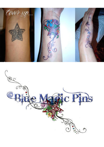 Star cover up | Flower Tattoo