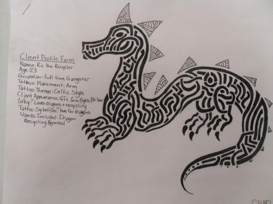 Celtic Dragon Tattoo Design by invaderwaffle13 on deviantART