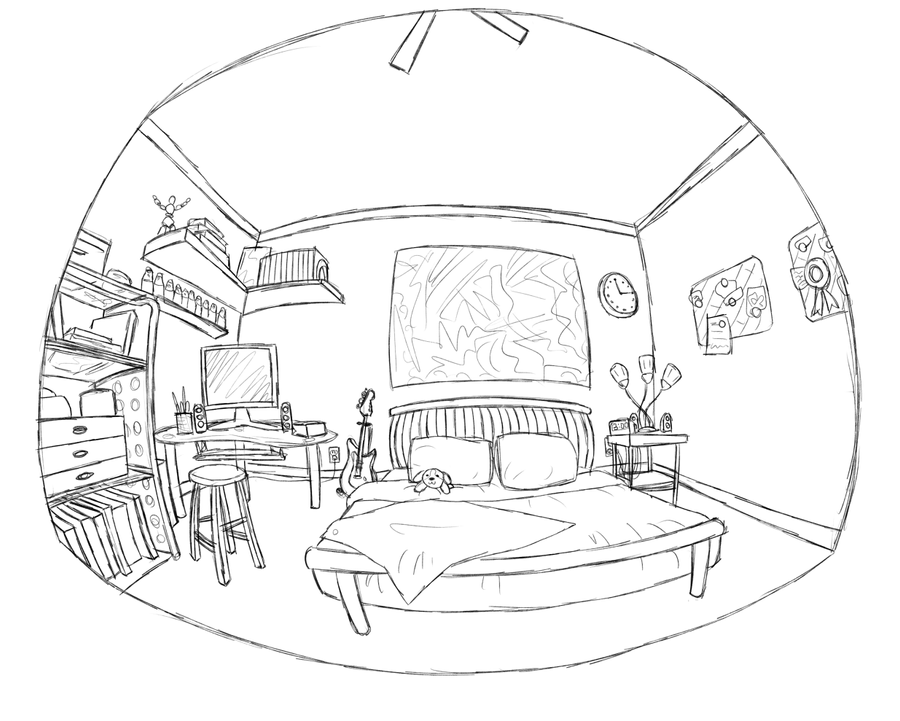 my bedroom sketch by rockinrobin on DeviantArt
