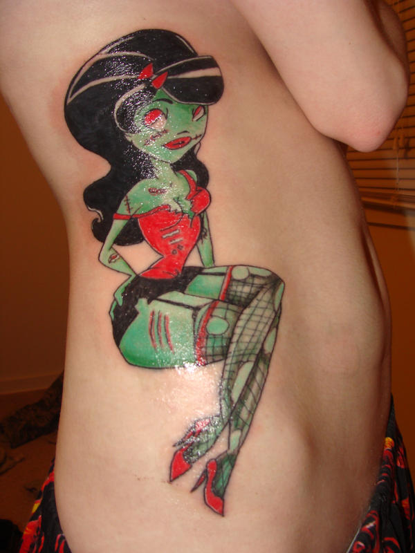 Zombie Pinup tat by AcrylicCat on deviantART