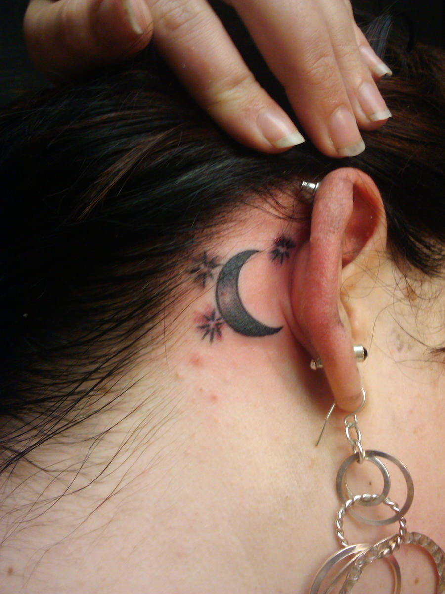 small moon and star hand