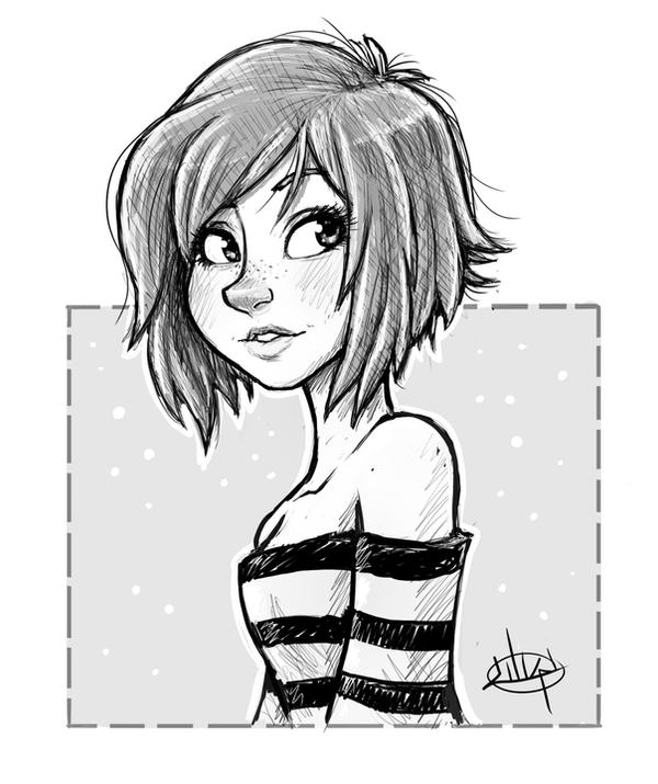 Short Hair and Stripes by LuigiL on DeviantArt