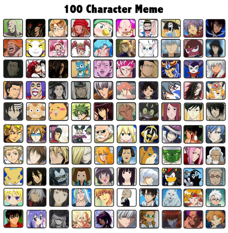 ¿Quién es quién? versión anime - 100_character_meme__anime_version_by_blo
