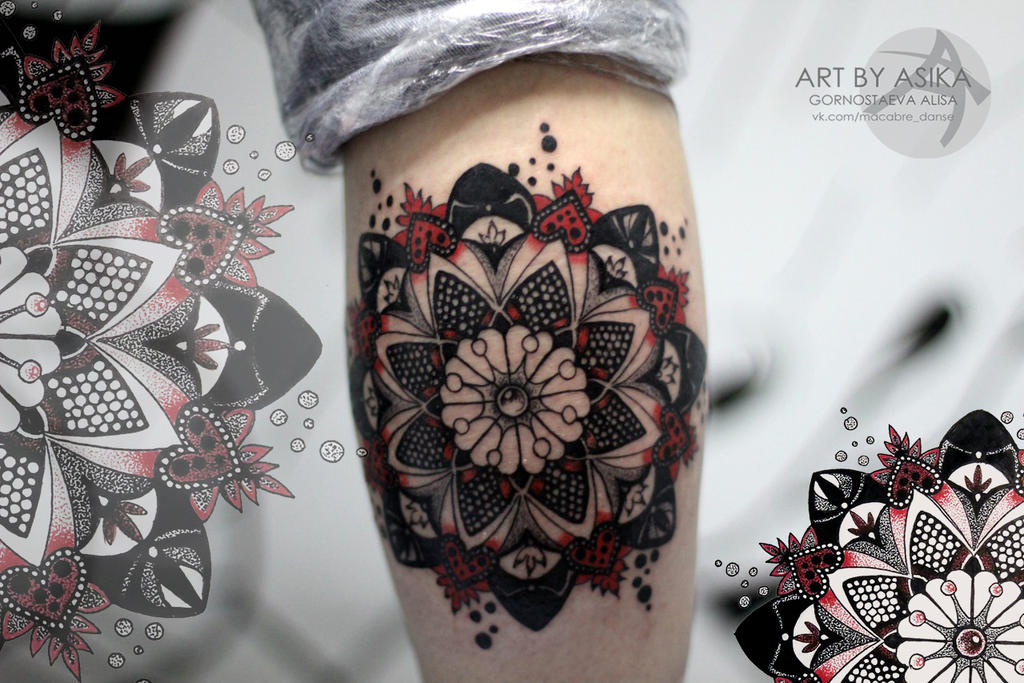 Tattoo dotwork mandala. By my sketch by AsikaArt on DeviantArt