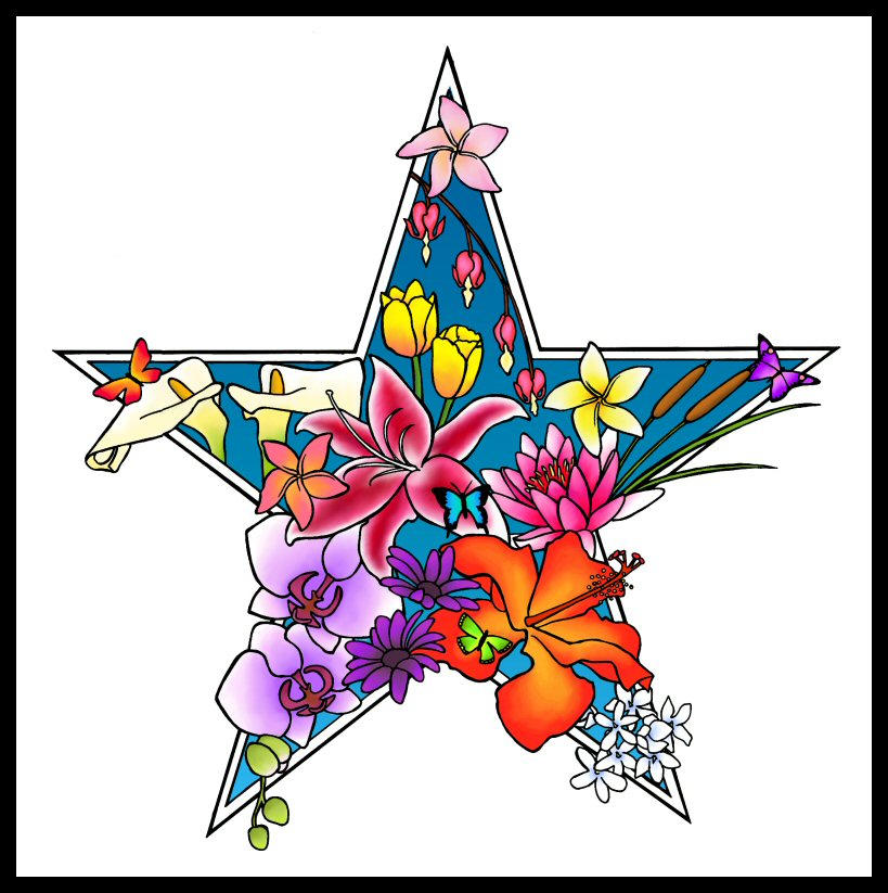 star + flower tattoo | Flower Tattoo