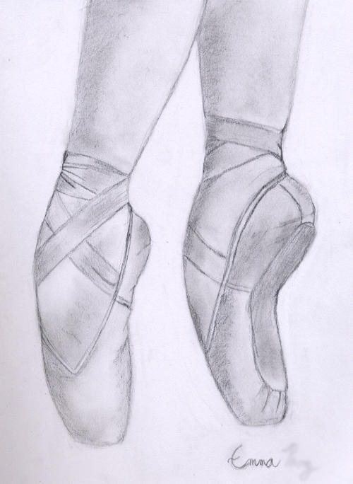 Pointe shoe sketch, another... by animelala on DeviantArt