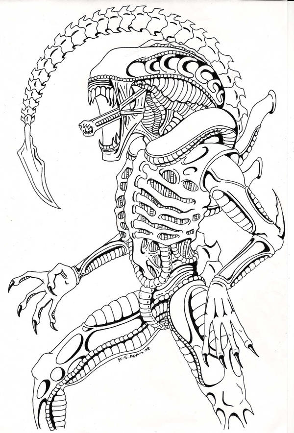 xenomorph drone coloring pages - photo #1