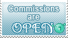 Stamp: Commissions open by sionra