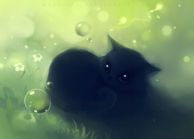 Рисунки с чёрными кошками