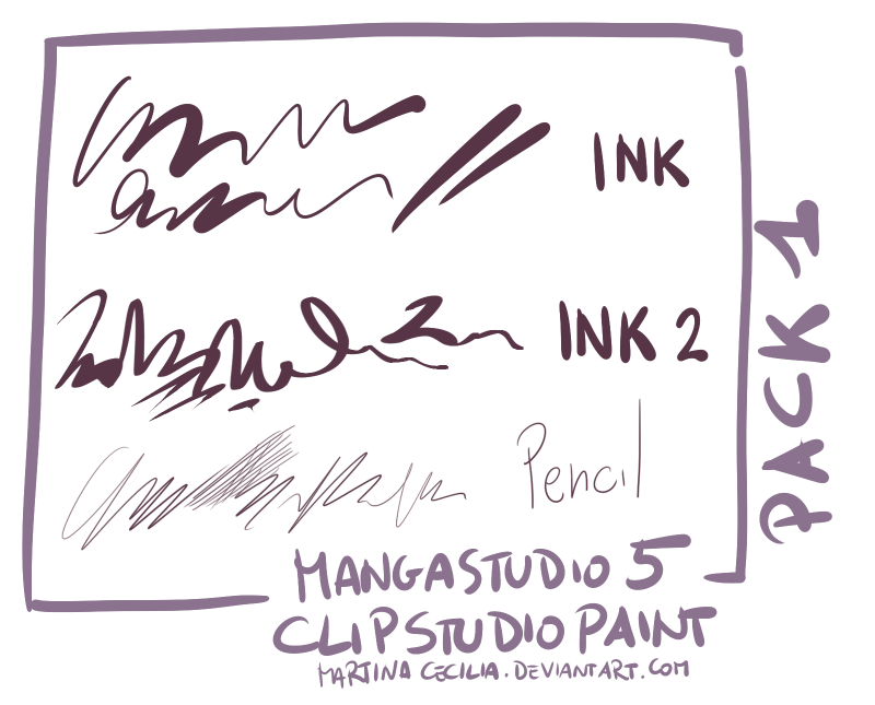 MangaStudio 5 clip studio paint brushes pack1 by