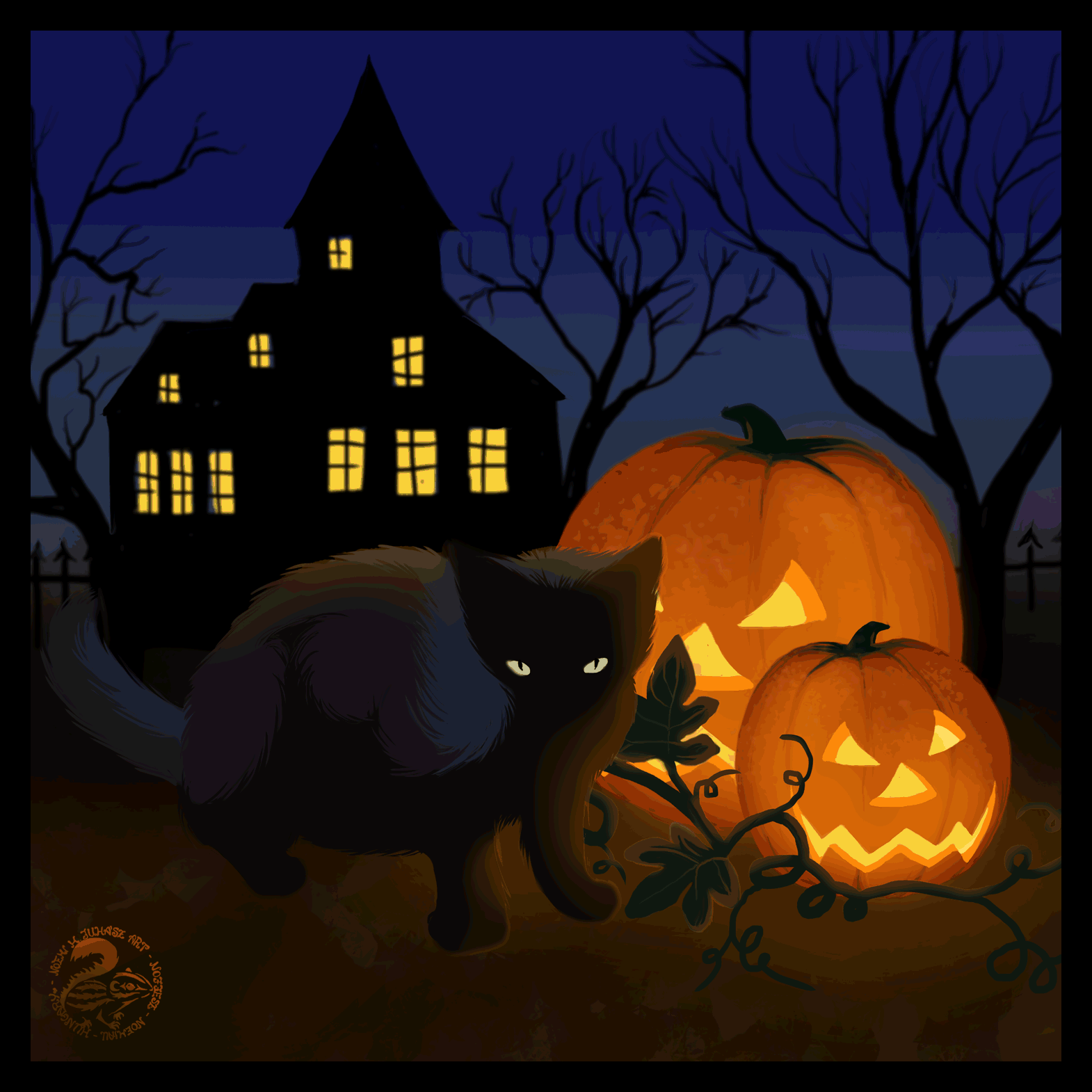 Animated Halloween Pictures - Mystical Halloween Background With Dark ...