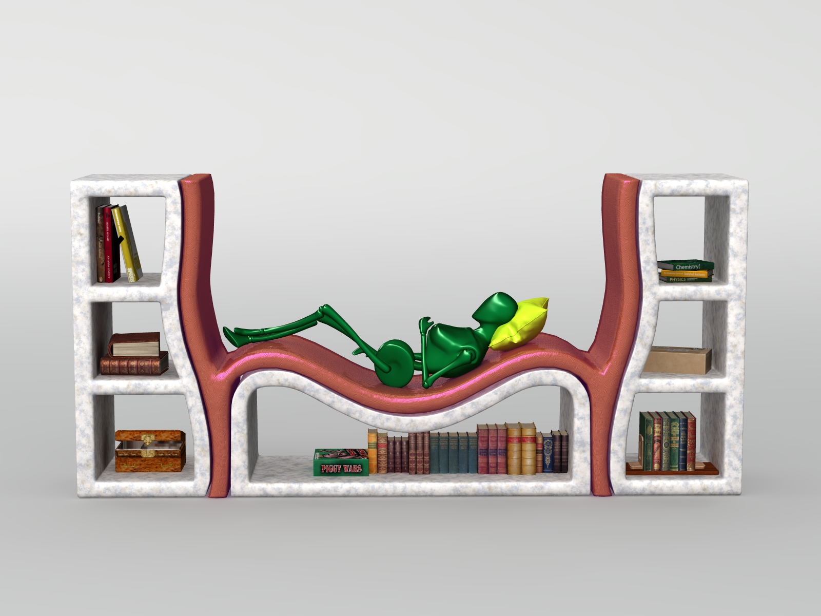 Bookshelf With Couch