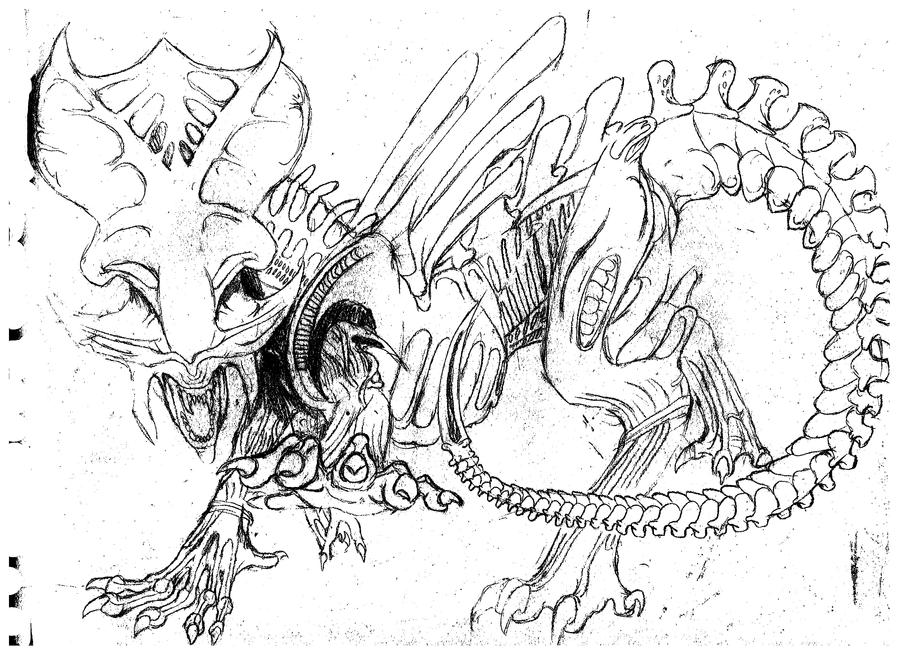 xenomorph drone coloring pages - photo #31