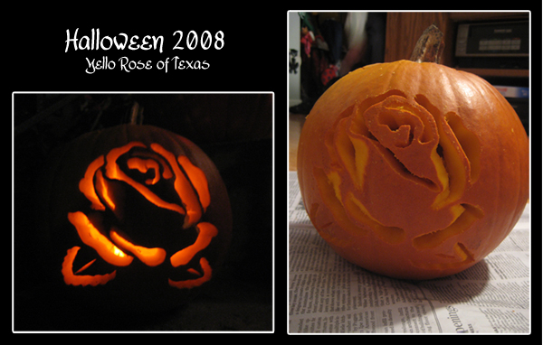 2008 Halloween Pumpkin - Rose stencil by thamuria on deviantART